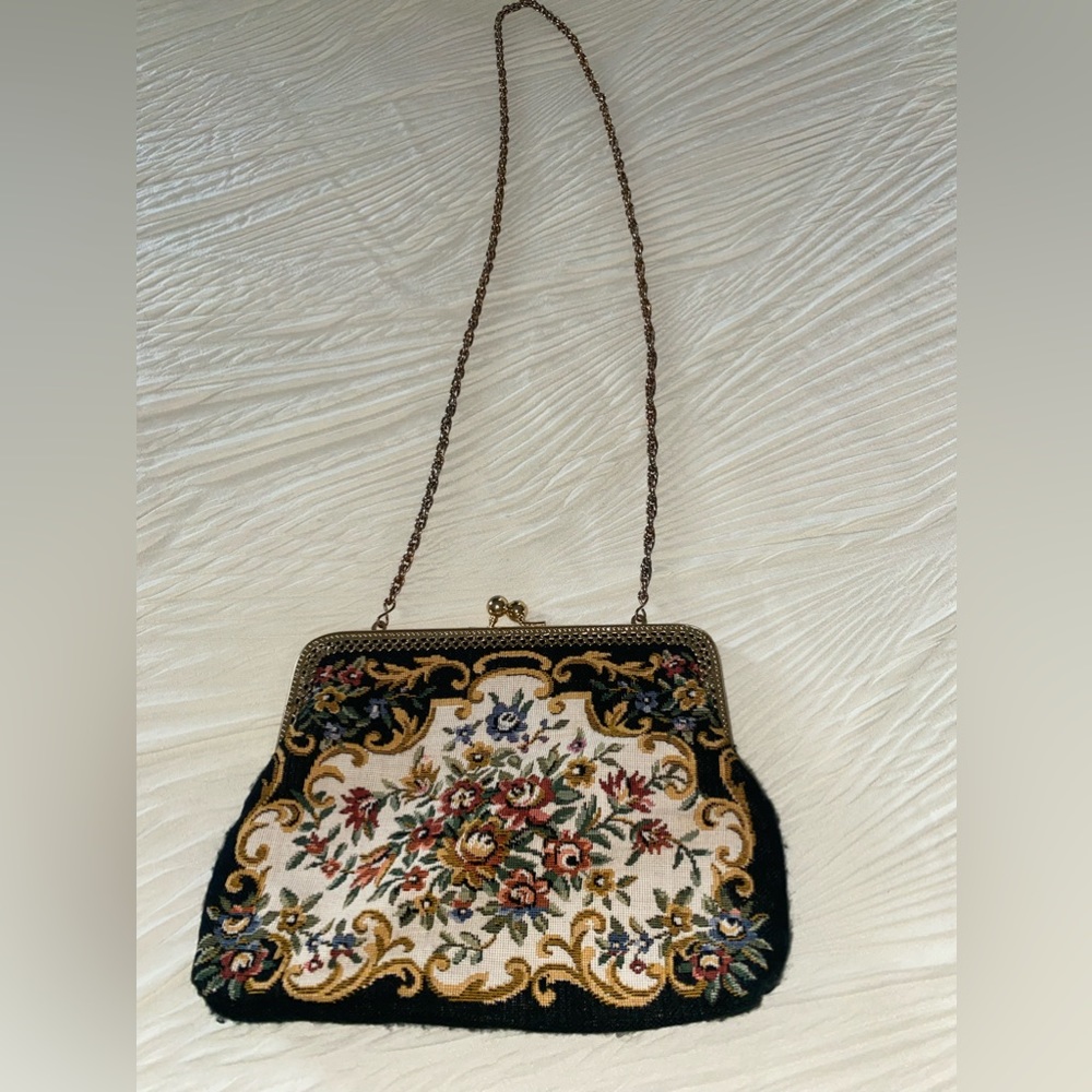 Vintage small tapestry purse made by Walborg Hong Kong